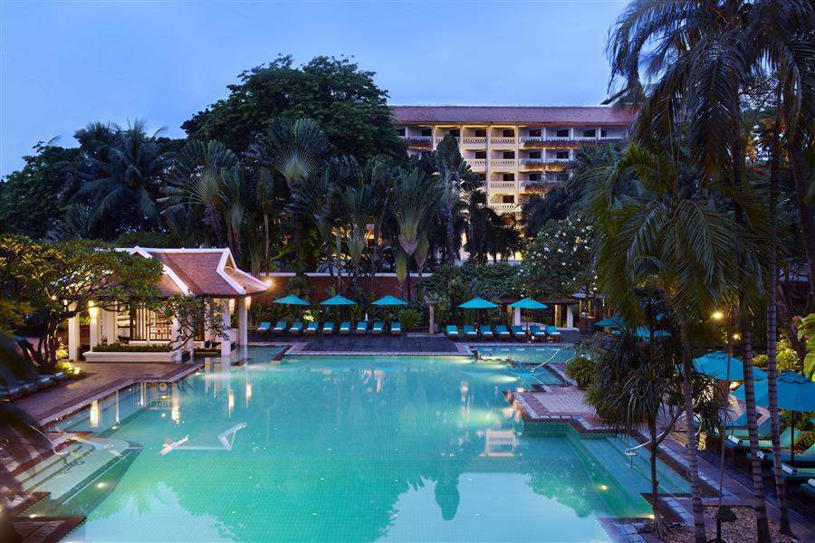 Anantara Bangkok Riverside Resort Spa Pool Night View