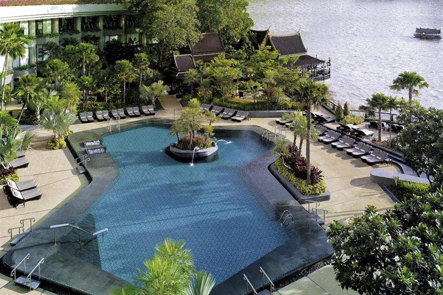 Shangri La Hotel Bangkok Swimming Pool Aerial