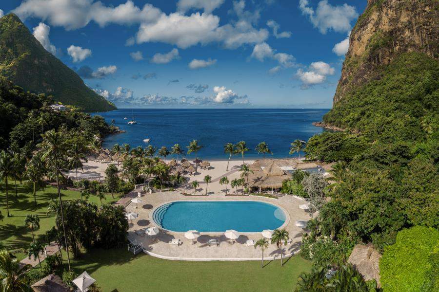 Swimming Pool Pitons View